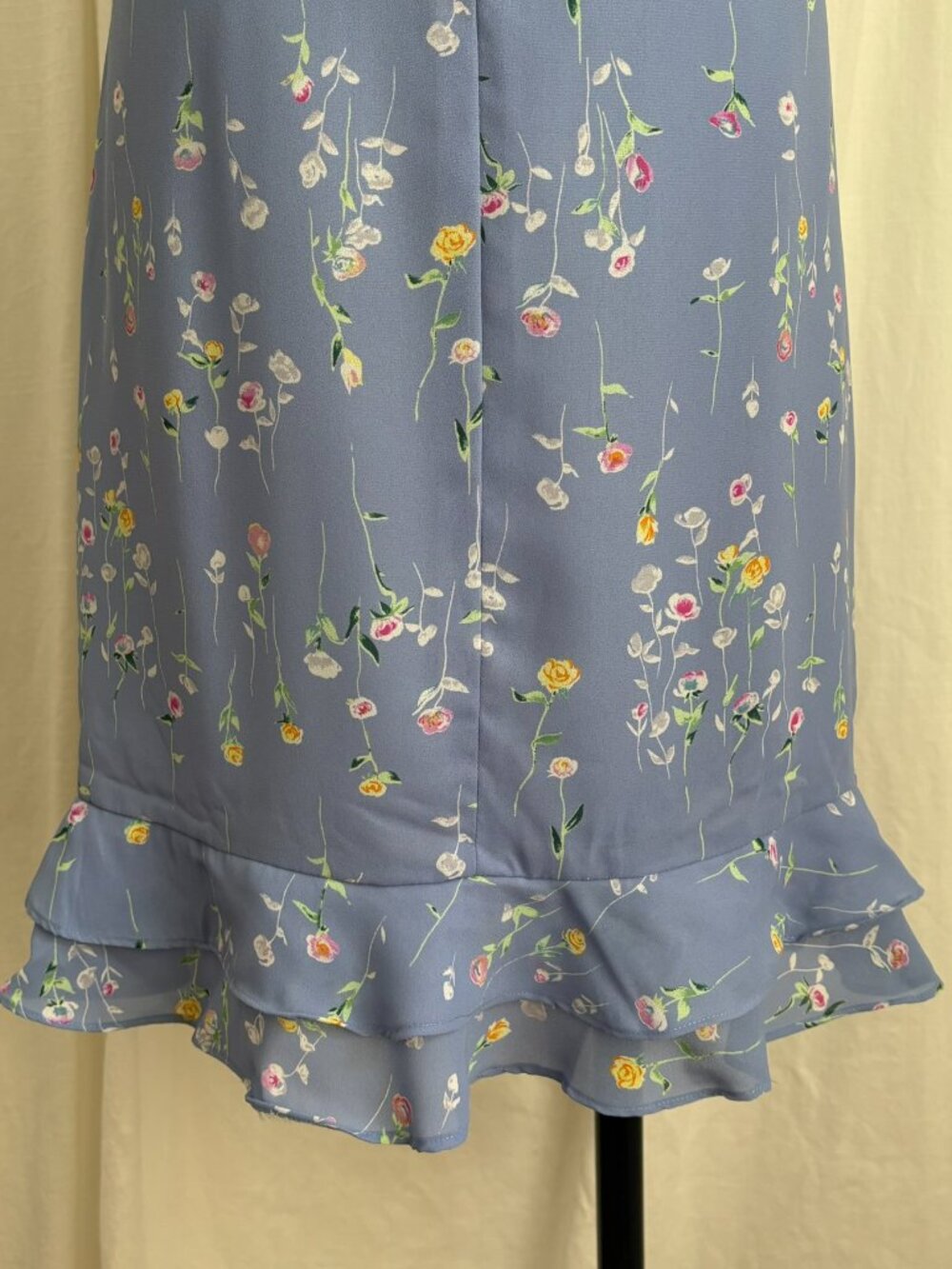 Vintage 90s Ronnie Nicole Blue Floral Dress Sz 10 Cottagecore Whimsy Dainty Soft - Picture 3 of 6